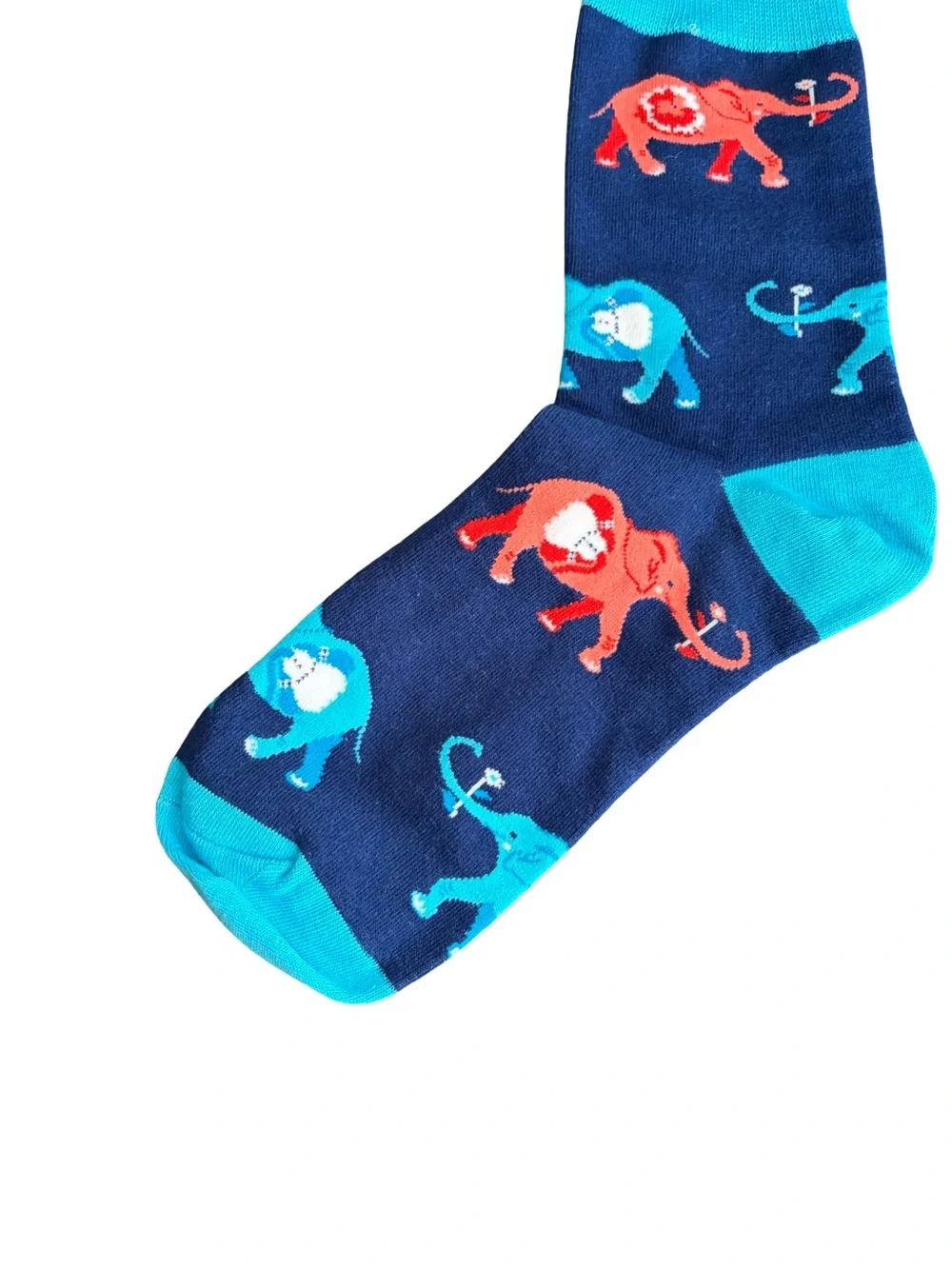 Blue Elephant Novelty Socks Womens Size 8-12